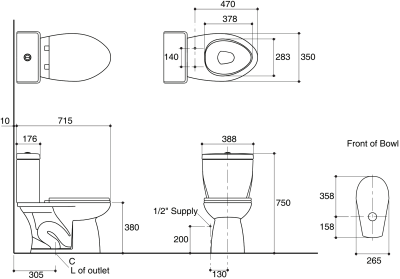 K-45535X-WK สุขภัณฑ์ แบบสองชิ้น 3.75 ลิตร รุ่น OASIS