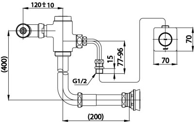 CT456NL ฟลัชวาล์วโถสุขภัณฑ์ชนิด BACK INLET แบบฝังผนัง