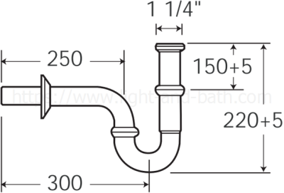 A-8100-N ท่อน้ำทิ้ง อ่างล้างหน้า แบบ P-TRAP