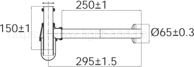 A-8107-DIY ท่อน้ำทิ้ง อ่างล้างหน้า แบบกระปุก ยาว 25 CM (ท่อทองเหลือง)