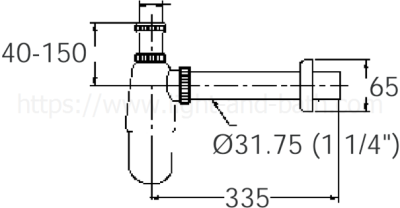 A-8102-N ท่อน้ำทิ้ง อ่างล้างหน้า แบบกระปุก