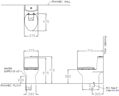 C10531 สุขภัณฑ์ แบบชิ้นเดียว 4.5 ลิตร รุ่น MICC