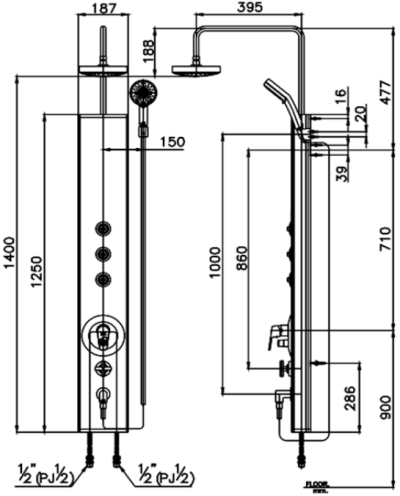 CT841N ชุดผนังอาบน้ำแบบวาล์วผสมก้านโยกพร้อมฝักบัวสายอ่อน 3 ฟังก์ชั่น ฝักบัวก้านแข็ง และ JET SPRAY