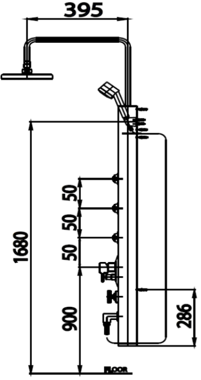 CT842 ชุดผนังอาบน้ำผสมแบบวาล์วก้านโยกพร้อมฝักบัวสายอ่อน 3 ฟังก์ชั่น,ฝักบัวก้านแข็ง และ JET SPRAY 3 จุด