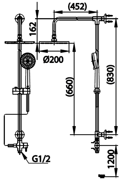 CT623Z95Z44 ชุดฝักบัวยืนอาบ ประกอบด้วยฝักบัวก้านแข็งขนาด 8x8 นิ้ว และฝักบัวสายอ่อน 1 ฟังก์ชั่น