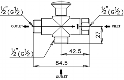CT620N(HM) วาล์วเปลี่ยนทิศทางน้ำเข้า 1 ออก 2