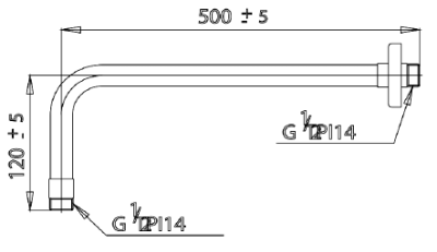 Z430 ขาฝักบัวก้านแข็ง