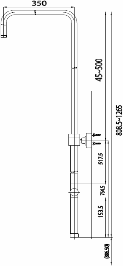 Z461 ชุดท่อลอยสำหรับฝักบัวก้านแข็ง