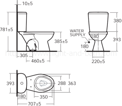 TF-2698SCW-WT-0 สุขภัณฑ์ แบบสองชิ้น 4.5 ลิตร รุ่น NEW WINPLUS