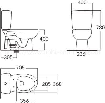 TF-2793W-WT-0 (CL27930-6DAWDST) สุขภัณฑ์ แบบสองชิ้น 3/4.5 ลิตร รุ่น NEW SIBIA