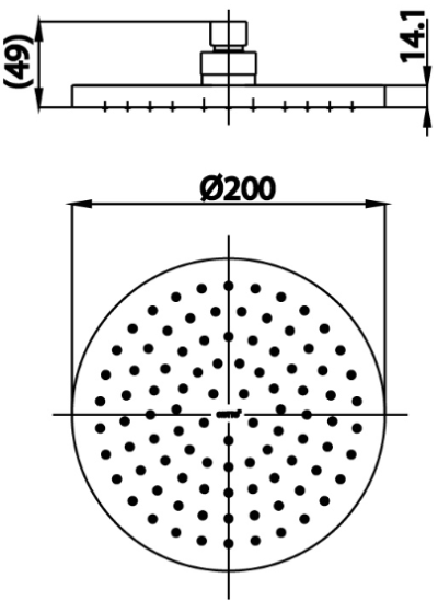 Z94V หัวฝักบัวก้านแข็งขนาด 8 นิ้ว