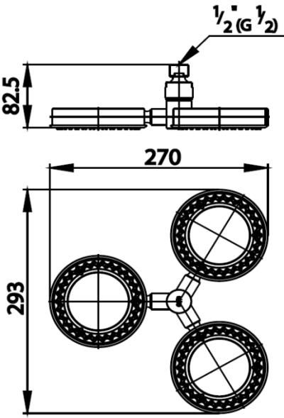 Z73V หัวฝักบัวก้านแข็งแบบ 3 วง