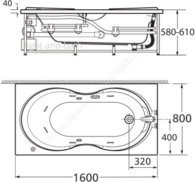 TF-70041100-WT อ่างอาบน้ำวน+หมอน รุ่น MINI-ME