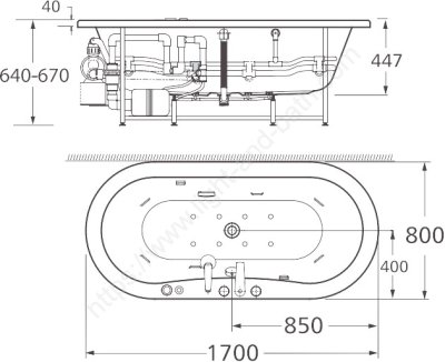 TF-70062100-WTA อ่างอาบน้ำวน+อัดอากาศ+หมอน รุ่น ACACIA