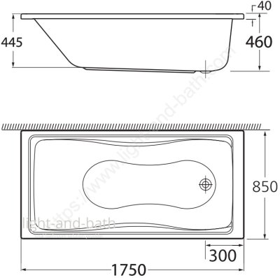 TF-70080-WT อ่างอาบน้ำธรรมดา แบบฝังใต้เคาน์เตอร์ รุ่น VANITA