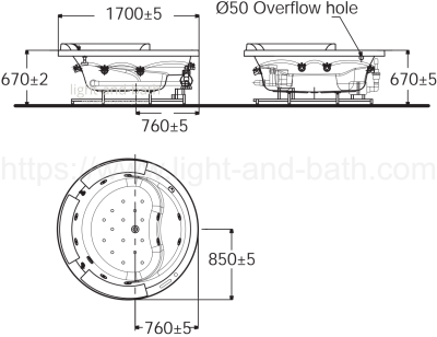 TF-70200R-WT อ่างอาบน้ำ รุ่น IDS