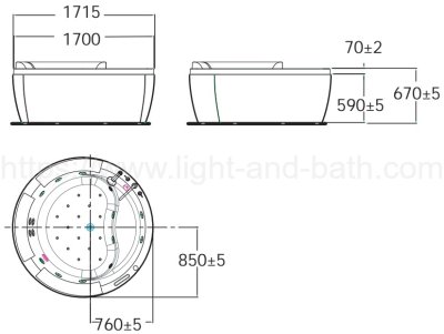 TF-70210R-WT อ่างอาบน้ำ รุ่น IDS