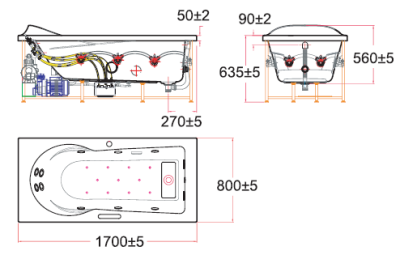 TF-70220-WT อ่างอาบน้ำธรรมดา รุ่น IDS