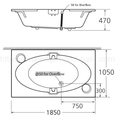 TF-7110-WT อ่างอาบน้ำธรรมดา รุ่น NAGOYA