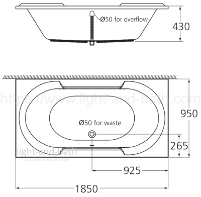 TF-7190-WT อ่างอาบน้ำธรรมดา รุ่น TIZIO