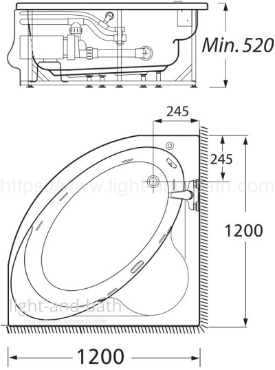 TF-7260100-WT อ่างอาบน้ำวน รุ่น TROPICANA