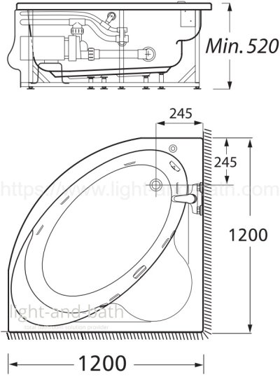 TF-7270100-WT อ่างอาบน้ำวน รุ่น SAVONA