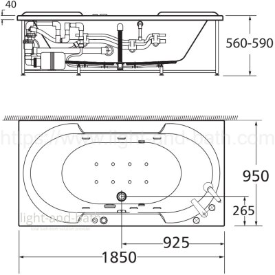 TF-7290100-WT อ่างอาบน้ำวน+หมอน รุ่น TIZIO