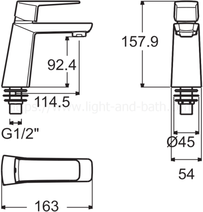 A-6906-10 ก๊อกน้ำเย็นอ่างล้างหน้า รุ่น VENTUNO MONO