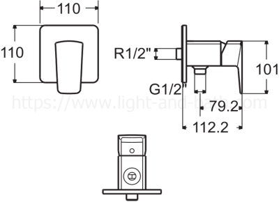 A-6926-10 ก๊อกน้ำเย็นยืนอาบ แบบติดกำแพง รุ่น VENTUNO MONO