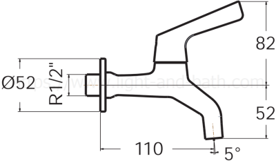FFAST602-0T0500BT0 ก๊อกน้ำเย็น แบบติดผนัง รุ่น WINSTON