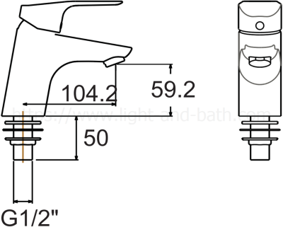 A-0306-10 ก๊อกน้ำเย็นอ่างล้างหน้า รุ่น CYGNET MONO