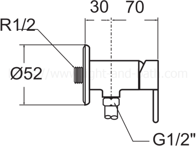 A-2283-10 ก็อกน้ำเย็นยืนอาบ แบบติดผนัง ไม่รวมชุดฝักบัวสายอ่อน รุ่น ONYX MONO