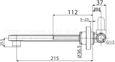A-4555-120 ก๊อกผสมอ่างล้างหน้า แบบฝังผนัง รุ่น IDS CLEAR