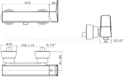A-6912-300 ก๊อกผสมยืนอาบ พร้อมชุดฝักบัว รุ่น VENTUNO