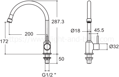 A-TJ68-10 ก๊อกน้ำเย็นอ่างล้างจาน แบบขอบอ่าง รุ่น TUBO