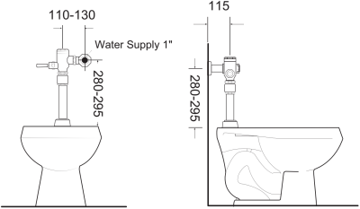 A-5901-038 ฟลัชวาล์วชักโครก แบบท่อตรง 3.8 ลิตร