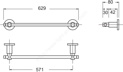 K-1050-46-N ราวแขวนผ้า สแตนเลส รุ่น SABLE