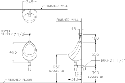 C307 โถปัสสาวะชาย รุ่น VENUS