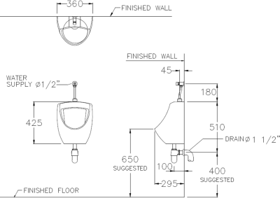 C3080 โถปัสสาวะชาย รุ่น BARON