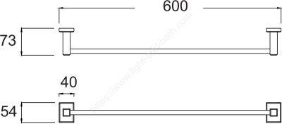 K-2501-46-N ราวแขวนผ้า 60 ซม. รุ่น CONCEPT SQUARE