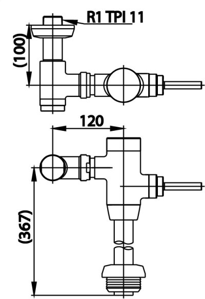 CT455NS ฟลัชวาล์วโถสุขภัณฑ์ชนิด TOP INLET