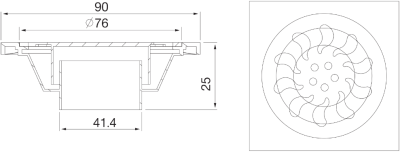 HWHOY-H902 ตะแกรงกันกลิ่นสเตนเลส 3.5x3.5 ท่อ2"-2.5"SLIDE PACK