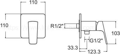 F20426-CHACT10 CONCEPT SQUARE EXP.MONO SHOWER ONLY