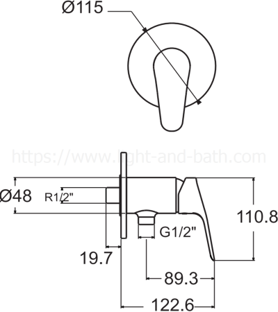 FFAS0326-7T1500BT0 CYGNET EXPOSED MONO SHOWER ONLY