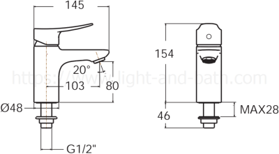 FFAS0906-1T2500BT0 ก๊อกน้ำเย็นอ่างล้างหน้า รุ่น MILANO MONO