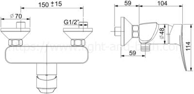 FFAS0912-7T2501BT0 ก๊อกผสมยืนอาบ ไม่รวมชุดฝักบัว รุ่น MILANO