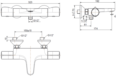 FFAS4949-609500BT0 TEMPTACION AUTO TEMPERATURE BATH & SHOWER MIXER
