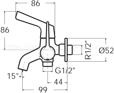 FFAST603-6T1500BT0 ก๊อกน้ำเย็นอเนกประสงค์ แบบสองทาง รุ่น WINSTON