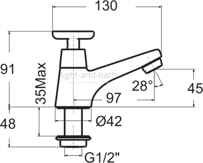 FFAST701-1T1500BT0 ก๊อกน้ำเย็นอ่างล้างหน้า รุ่น WINSTON (X-HANDLE)
