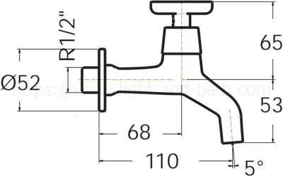 FFAST702-0T0500BT0 ก๊อกน้ำเย็น แบบติดผนัง รุ่น WINSTON